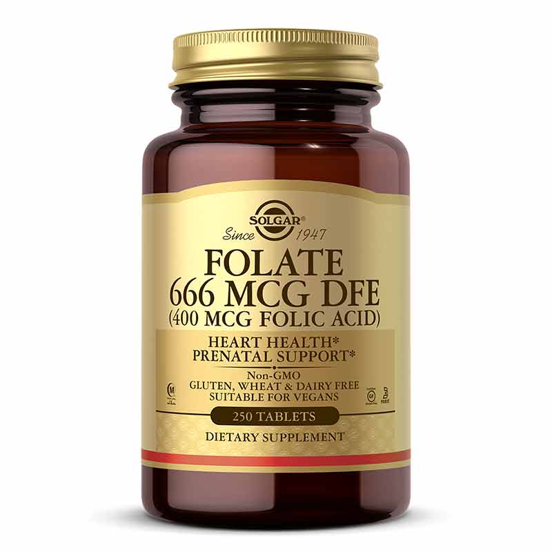 Folate 666 Mcg DFE (Metafolin 400 Mcg), Solgar
